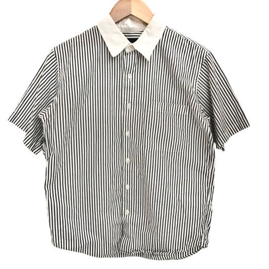 【現状渡し品】【メンズ】 BEAMS ビームス S/S SHIRT ストライプシャツ 半袖 トップス 147-251119-rs-06-fur サイズ：S カラー：ホワイト/ブラック系 万代Net店