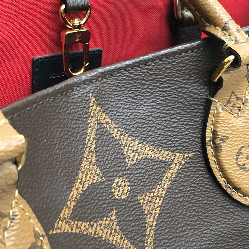 【中古品】【メンズ/レディース】 LOUIS VUITTON ルイ・ヴィトン M45320 モノグラム ジャイアント リバース オンザゴーGM トートバッグ 鞄 179-260713-rs-02-fur カラー：ブラウン/ベージュ 万代Net店