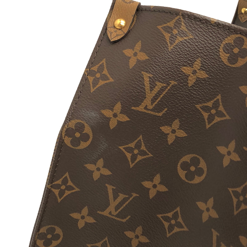 【中古品】【メンズ/レディース】 LOUIS VUITTON ルイ・ヴィトン M45320 モノグラム ジャイアント リバース オンザゴーGM トートバッグ 鞄 179-260713-rs-02-fur カラー：ブラウン/ベージュ 万代Net店
