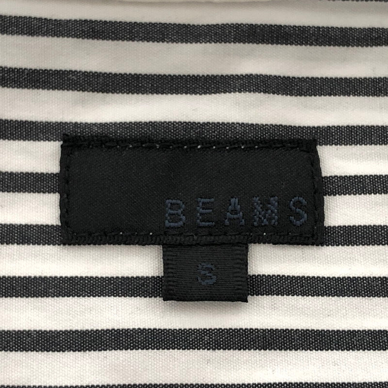 【現状渡し品】【メンズ】 BEAMS ビームス S/S SHIRT ストライプシャツ 半袖 トップス 147-251119-rs-06-fur サイズ：S カラー：ホワイト/ブラック系 万代Net店