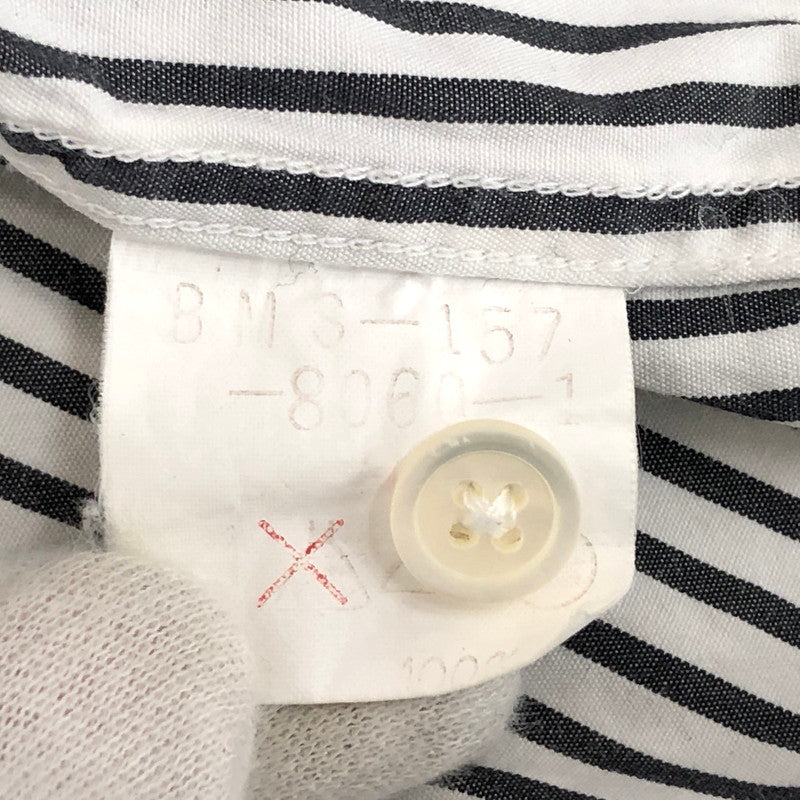 【現状渡し品】【メンズ】 BEAMS ビームス S/S SHIRT ストライプシャツ 半袖 トップス 147-251119-rs-06-fur サイズ：S カラー：ホワイト/ブラック系 万代Net店