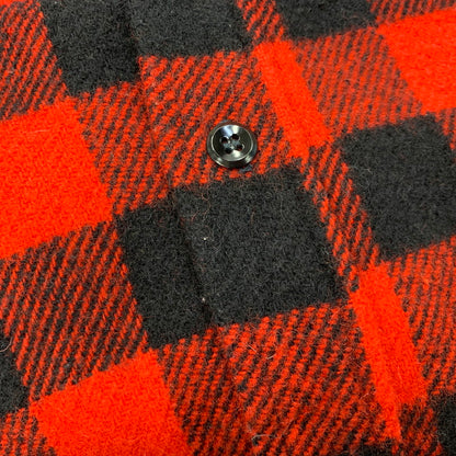 【中古品】【メンズ】 USED WOOL CHEC LS SHIRT ウール チェック ロングスリーブ シャツ トップス 長袖 146-260923-cs-11-izu サイズ：不明 カラー：レッド×ブラック 万代Net店