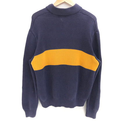 【現状渡し品】【メンズ】 POLO RALPH LAUREN ポロ・ラルフローレン POLO SPORT PONY LOGO KNIT 古着 ニット セーター 長袖 トップス ヴィンテージ 146-260424-rs-08-fur サイズ：L カラー：ネイビー/イエロー 万代Net店
