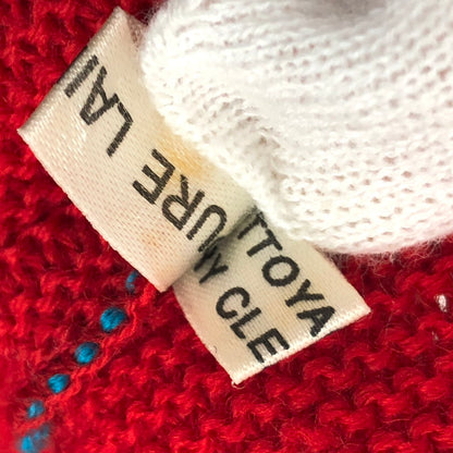 【現状渡し品】【メンズ】 SAINT LAURENT rive gauche サンローランリヴゴーシュ BORDER DESIGN WOOL CARDIGAN カーディガン ニット 長袖 トップス 古着 ヴィンテージ 146-260424-rs-09-fur サイズ：36 カラー：レッド 万代Net店