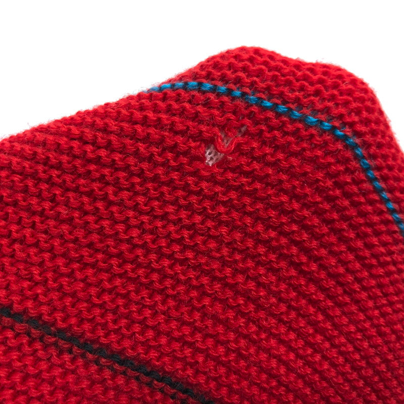 【現状渡し品】【メンズ】 SAINT LAURENT rive gauche サンローランリヴゴーシュ BORDER DESIGN WOOL CARDIGAN カーディガン ニット 長袖 トップス 古着 ヴィンテージ 146-260424-rs-09-fur サイズ：36 カラー：レッド 万代Net店