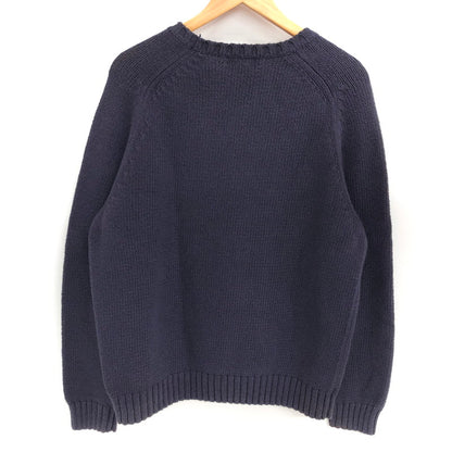 【現状渡し品】【メンズ】 LANDS'END ランズエンド 90S COTTON KNIT ニット セーター 長袖 トップス 古着 ヴィンテージ 146-260424-rs-10-fur サイズ：L カラー：ネイビー 万代Net店