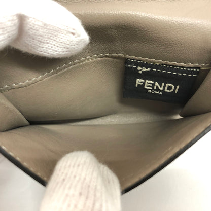 【中古品】【メンズ/レディース】 FENDI フェンディ 8M0425 ピーカブー セレリア カードケース 小銭入れ小物 181-260713-rs-03-fur カラー：グレージュ 万代Net店
