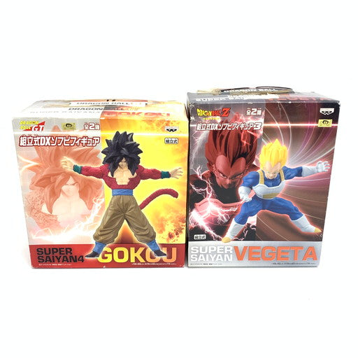 【現状渡し品】 未開封 BANDAI ドラゴンボールZ GT 超サイヤ人ベジータ 超サイヤ人4 悟空 組立式DXソフビ 2点セット 050-260628-MO-03-fur 万代Net店