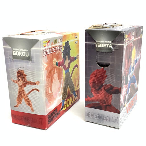 【現状渡し品】 未開封 BANDAI ドラゴンボールZ GT 超サイヤ人ベジータ 超サイヤ人4 悟空 組立式DXソフビ 2点セット 050-260628-MO-03-fur 万代Net店