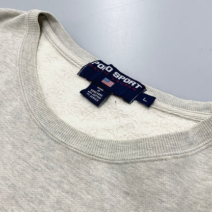 【中古品】【メンズ】 POLO SPORTS ポロスポーツ RALPH LAUREN ラルフローレン 90S SWEATSHIRT USA FLAG スウェットシャツ トレーナー 長袖 トップス 146-241119-as-33-izu サイズ：L カラー：グレー系 万代Net店