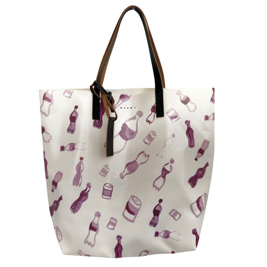 【中古品】【レディース】 TOTE BAG SHMQ0000A5 PVC製 トートバッグ 鞄 188-260202-rs-03-fur カラー：オフホワイト/パープル系 万代Net店