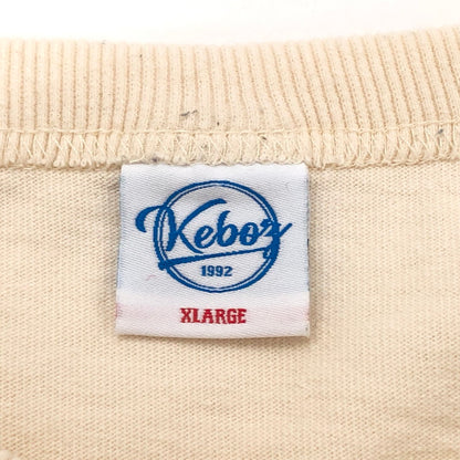 【中古品】【メンズ】 KEBOZ ケボズ OVERSIZE S/S TEE オーバーサイズ Tシャツ バックロゴ 半袖 トップス ストリート系 142-250512-rs-03-fur サイズ：XL カラー：クリーム系/グリーン 万代Net店