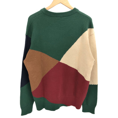 【中古美品】【メンズ】 PARLEZ パーレイ Parlez Yard Knit Crew PARHW23047 ニット セーター 長袖 トップス 148-261009-rs-02-fur サイズ：M カラー：グリーン/ブラウン/アイボリー/レッド 万代Net店