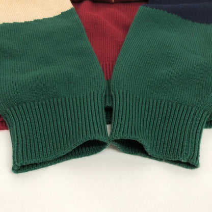 【中古美品】【メンズ】 PARLEZ パーレイ Parlez Yard Knit Crew PARHW23047 ニット セーター 長袖 トップス 148-261009-rs-02-fur サイズ：M カラー：グリーン/ブラウン/アイボリー/レッド 万代Net店