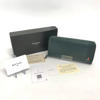 【中古品】【メンズ/レディース】 PAUL SMITH ポール・スミス MARKETRY STRIPE RABBIT ZIP-AROUND LONG WALLET 873-920 P657 マーケトリーストライプラビット 長財布 200-260716-rs-03-fur カラー：グリーン 万代Net店