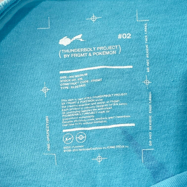 【中古品】【メンズ】 THUNDERBOLT PROJECT BY FRGMT&POKEMON 21SS ポッチャマ TEE Tシャツ 142-260117-WA-03-iwa サイズ：M カラー：ライトブルー 万代Net店