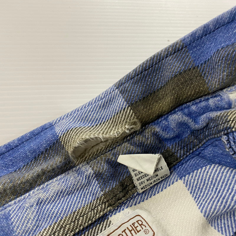 【中古品】【メンズ】 FIVE BROTHER ファイブブラザー 70~80's FLANNEL CHECK L/S SHIRT VINTAGE 70～80年代 フランネル チェック ロングスリーブ シャツ 長袖 トップス ヴィンテージ 145-251124-yo-05-tei サイズ：L カラー：ブルー 万代Net店
