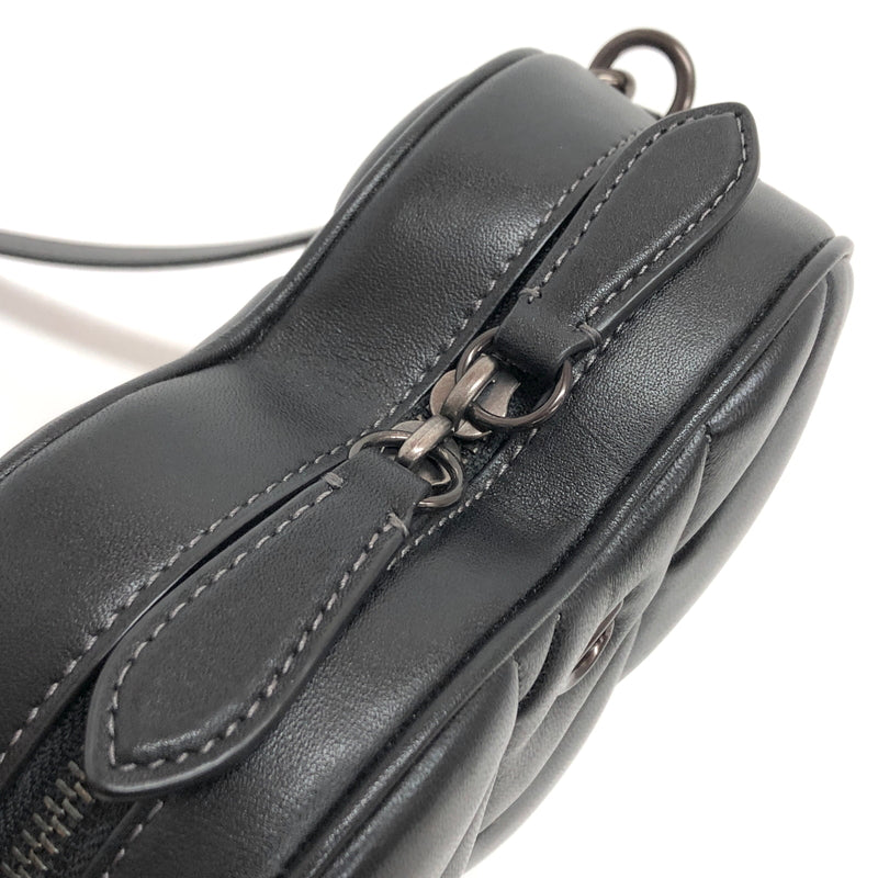 【中古品】【レディース】 COACH コーチ HEART QUILTING CROSSBODY H2281-CE725 ハート キルティング クロスボディ ショルダーバッグ ポシェット 鞄 180-260716-rs-06-fur カラー：ブラック 万代Net店