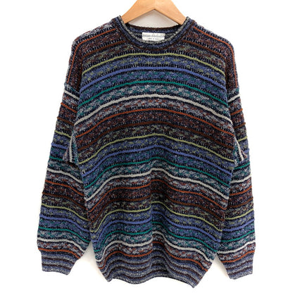 【中古品】【メンズ】 Fantasie di Settembre ファンタジーディセッティンヴレ 3D ニット セーター 長袖 トップス 古着 ヴィンテージ 146-260428-rs-01-fur サイズ：48 カラー：マルチカラー 万代Net店