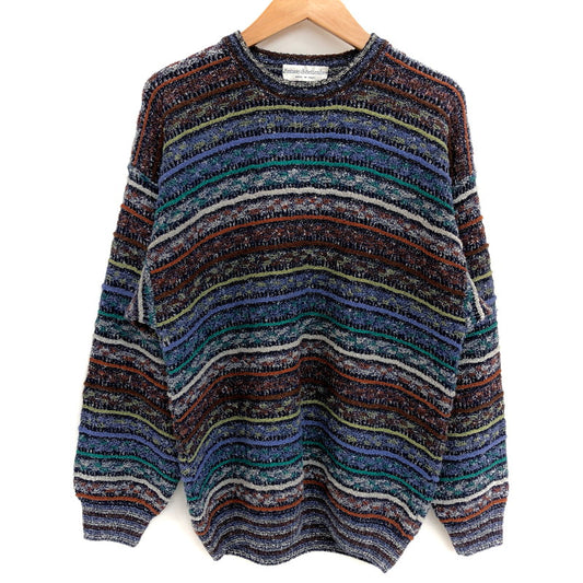 【中古品】【メンズ】 Fantasie di Settembre ファンタジーディセッティンヴレ 3D ニット セーター 長袖 トップス 古着 ヴィンテージ 146-260428-rs-01-fur サイズ：48 カラー：マルチカラー 万代Net店
