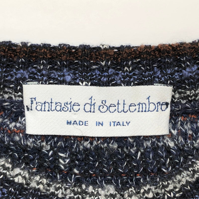 【中古品】【メンズ】 Fantasie di Settembre ファンタジーディセッティンヴレ 3D ニット セーター 長袖 トップス 古着 ヴィンテージ 146-260428-rs-01-fur サイズ：48 カラー：マルチカラー 万代Net店