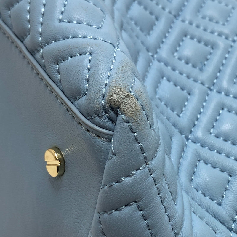 【中古品】【レディース】 TORY BURCH トリーバーチ QUILTED CHAIN TOTE BAG キルティング トートバッグ ショルダーバッグ 鞄 180-260716-rs-09-fur カラー：ライトブルー 万代Net店