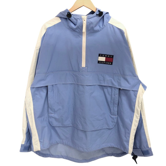 【現状渡し品】【メンズ】 TOMMY HILFIGER トミーヒルフィガー ANORAK PARKA アノラック パーカ プルオーバー ナイロンジャケット アウターヴィンテージ系 146-251121-rs-06-fur サイズ：XL カラー：ブルー・サックス系 万代Net店