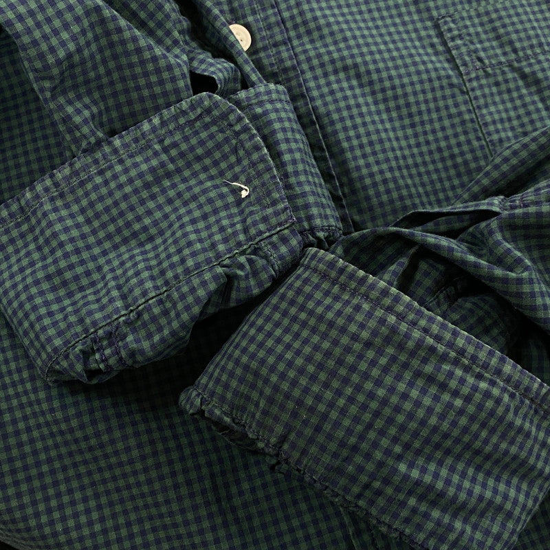 【中古品】【メンズ】 Brooks Brothers ブルックスブラザーズ 90's GINGHAM CHECK B.D. LS SHIRT 90年代 ギンガムチェック ボタンダウン ロングスリーブ シャツ 長袖 トップス 145-251124-yo-15-tei サイズ：17 1/2-R カラー：グリーン 万代Net店