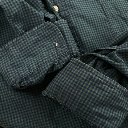 【中古品】【メンズ】 Brooks Brothers ブルックスブラザーズ 90's GINGHAM CHECK B.D. LS SHIRT 90年代 ギンガムチェック ボタンダウン ロングスリーブ シャツ 長袖 トップス 145-251124-yo-15-tei サイズ：17 1/2-R カラー：グリーン 万代Net店