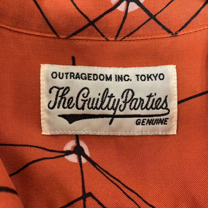 【中古品】【メンズ】 WACKO MARIA ワコマリア ATOMIC SPIDER L/S HAWAIIAN SHIRT アトミック スパイダー ロングスリーブ ハワイアンシャツ 長袖 トップス 140-260610-ko-04-tei サイズ：M カラー：オレンジ 万代Net店