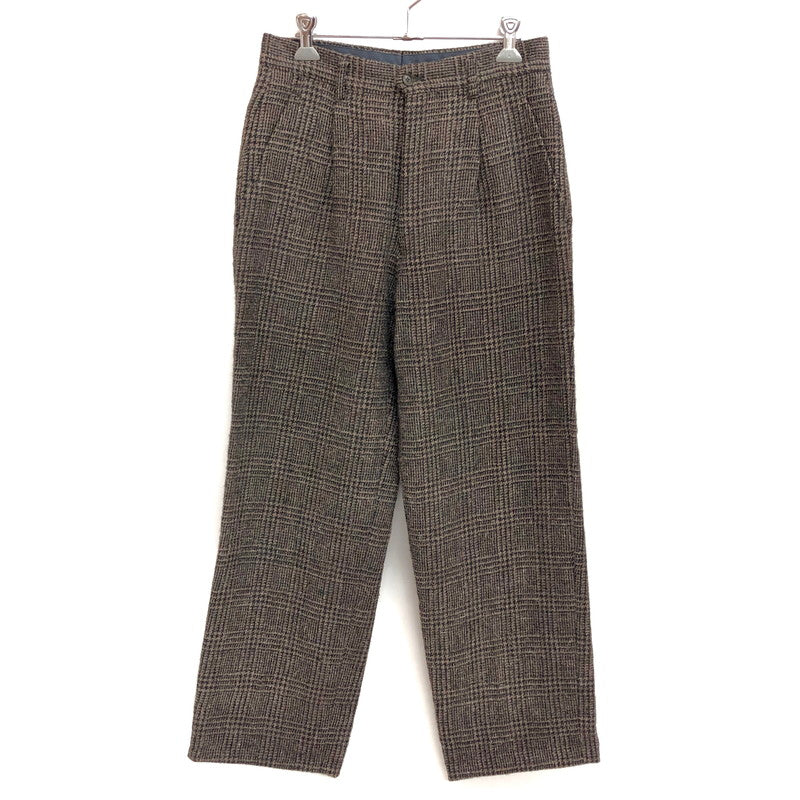 【中古品】【メンズ】 JUN MEN ジュンメン VINTAGE MODE WOOL CHECK PANTS チェック パンツ ボトムス 古着 ヴィンテージ 157-260428-rs-06-fur サイズ：74 カラー：ブラウン系 万代Net店