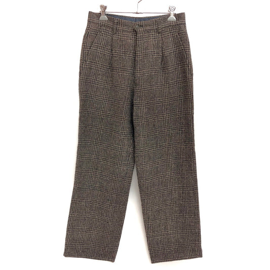 【中古品】【メンズ】 JUN MEN ジュンメン VINTAGE MODE WOOL CHECK PANTS チェック パンツ ボトムス 古着 ヴィンテージ 157-260428-rs-06-fur サイズ：74 カラー：ブラウン系 万代Net店