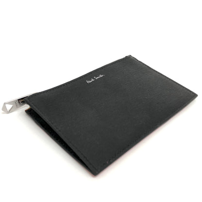 【中古美品】【メンズ/レディース】 PAUL SMITH ポール・スミス WALLET POUCH STRAW M1A-6136-ASTRGS コインケース ウォレットポーチ 小銭入れ カード入れ 200-260721-rs-01-fur カラー：ブラック/コーラル/グレー 万代Net店
