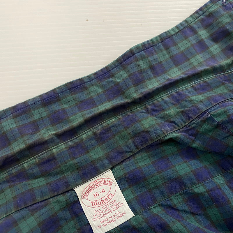 【中古品】【メンズ】 Brooks Brothers ブルックスブラザーズ 90’s MAKERS LS SHIRT 90年代 メイカーズ ロングスリーブ シャツ 長袖 トップス 145-251124-yo-17-tei サイズ：16-R カラー：ブルー/グリーン 万代Net店
