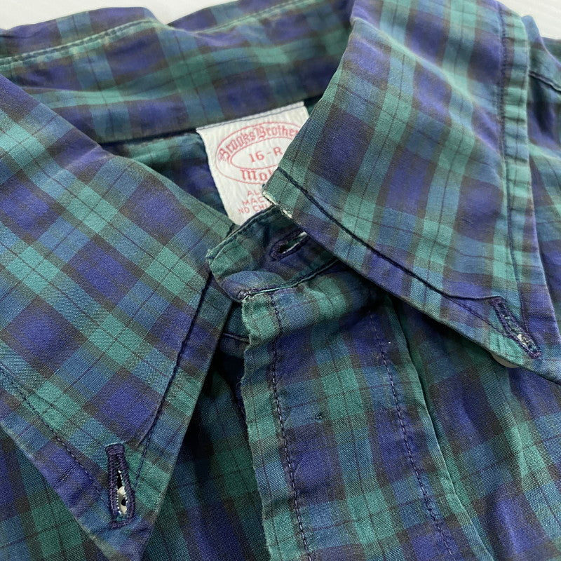 【中古品】【メンズ】 Brooks Brothers ブルックスブラザーズ 90’s MAKERS LS SHIRT 90年代 メイカーズ ロングスリーブ シャツ 長袖 トップス 145-251124-yo-17-tei サイズ：16-R カラー：ブルー/グリーン 万代Net店