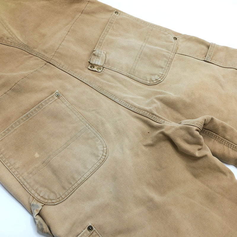 【ジャンク品】【メンズ】 Carhartt カーハート ダック地 オーバーオール ボトムス オールインワン ワークパンツ ワークウェア 古着 145-250818-rs-05-fur サイズ：不明 カラー：ベージュ 万代Net店