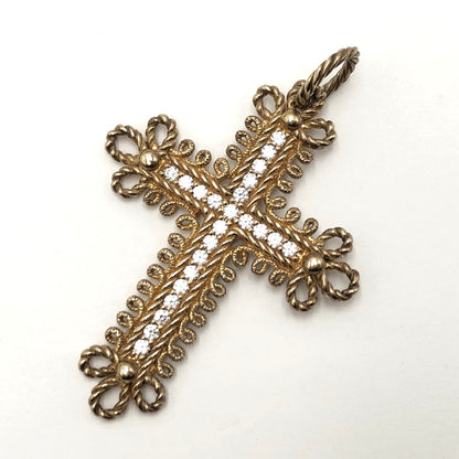 【中古品】【メンズ/レディース】 Justin Davis ジャスティンデイビス GYPSY CROSS SPJ849 ジプシー クロス ペンダントトップ 925 アクセサリー 192-240508-rs-04-fur カラー：ゴールド 万代Net店