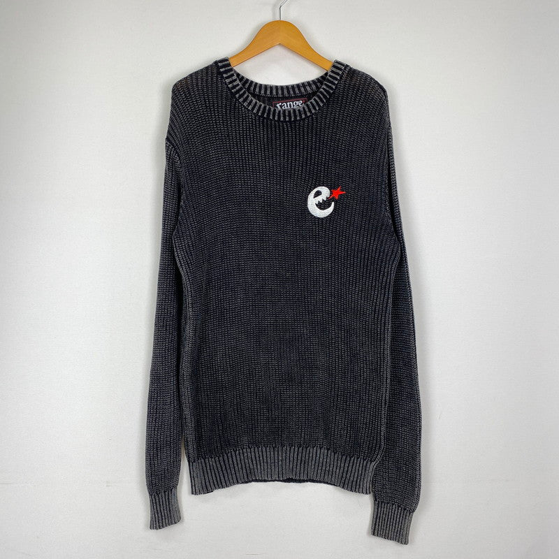 【現状渡し品】【メンズ】 Language ランゲージ RG STONE WASHED COTTON KNIT CREW ストーンウォッシュ コットン ニット クルー 長袖 トップス セーター 142-251125-yo-07-tei サイズ：XL カラー：ブラック 万代Net店