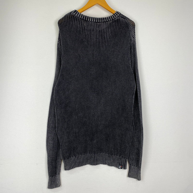 【現状渡し品】【メンズ】 Language ランゲージ RG STONE WASHED COTTON KNIT CREW ストーンウォッシュ コットン ニット クルー 長袖 トップス セーター 142-251125-yo-07-tei サイズ：XL カラー：ブラック 万代Net店