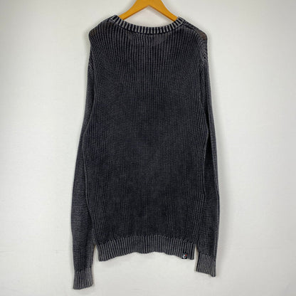 【現状渡し品】【メンズ】 Language ランゲージ RG STONE WASHED COTTON KNIT CREW ストーンウォッシュ コットン ニット クルー 長袖 トップス セーター 142-251125-yo-07-tei サイズ：XL カラー：ブラック 万代Net店