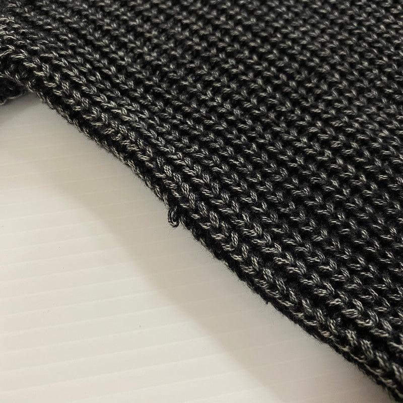 【現状渡し品】【メンズ】 Language ランゲージ RG STONE WASHED COTTON KNIT CREW ストーンウォッシュ コットン ニット クルー 長袖 トップス セーター 142-251125-yo-07-tei サイズ：XL カラー：ブラック 万代Net店