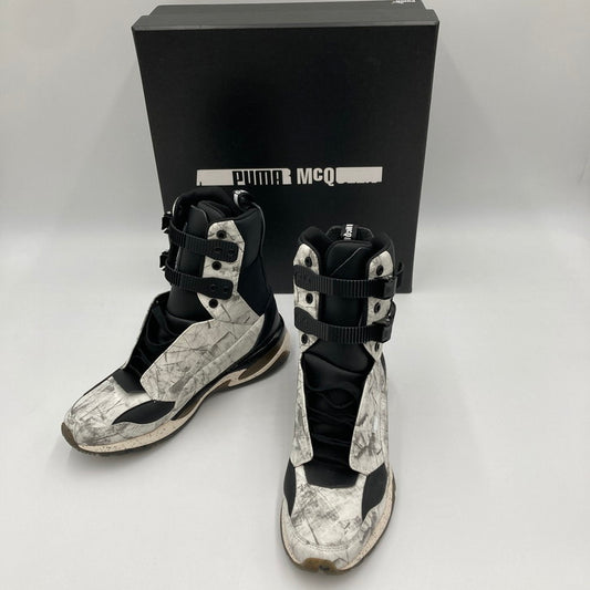 【中古美品】【メンズ】 PUMA プーマ アレキサンダーマックイーン コラボ ハイカット スニーカー ALEXANDER MCQUEEN 361670 01 MCQ TECH RUNNER MID GRAPH 靴 スニーカー 162-241212-OR-03-iwa サイズ：27cm カラー：ホワイト/ブラック系 万代Net店