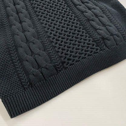 【中古品】【メンズ】 MONKEY TIME モンキータイム 24SS COTTON ACRYLIC FISHERMAN CARDIGAN 8328-117-0100 コットン アクリル フィッシャーマン カーディガン 長袖 トップス 147-251125-yo-15-tei サイズ：L カラー：ダークグレー 万代Net店