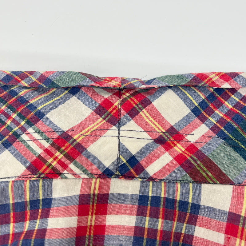 【中古品】【メンズ】 BROOKS BROTHERS ブルックスブラザーズ 90's COTTON CHECK GOWN 90年代 コットン チェックガウン ライトアウター 長袖 トップス USA製 147-260816-kk-04-hon サイズ：XL カラー：レッド 万代Net店