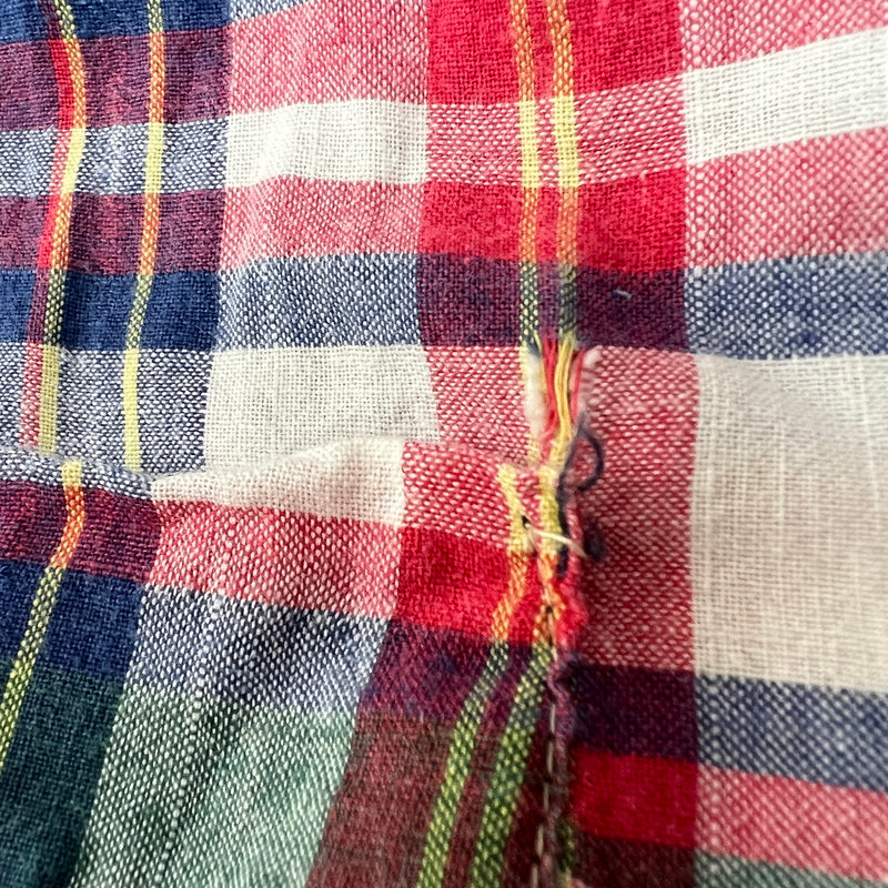 【中古品】【メンズ】 BROOKS BROTHERS ブルックスブラザーズ 90's COTTON CHECK GOWN 90年代 コットン チェックガウン ライトアウター 長袖 トップス USA製 147-260816-kk-04-hon サイズ：XL カラー：レッド 万代Net店