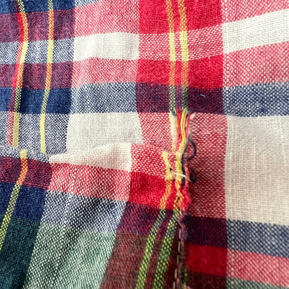 【中古品】【メンズ】 BROOKS BROTHERS ブルックスブラザーズ 90's COTTON CHECK GOWN 90年代 コットン チェックガウン ライトアウター 長袖 トップス USA製 147-260816-kk-04-hon サイズ：XL カラー：レッド 万代Net店