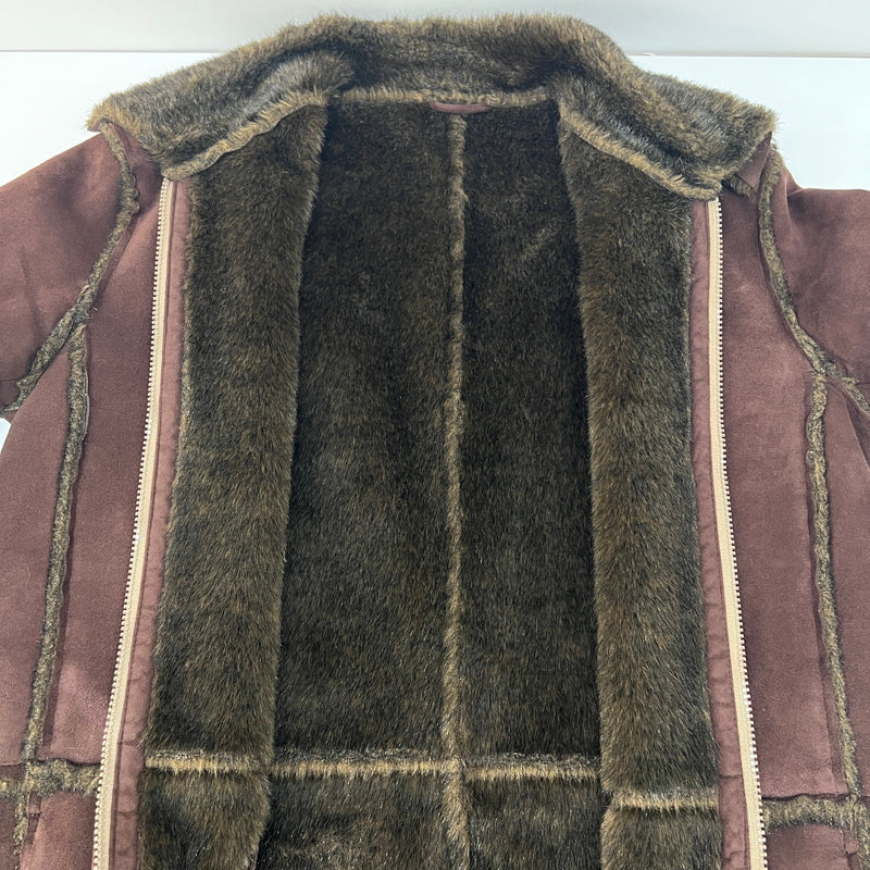 【中古品】【メンズ】 TORNADO MART トルネードマート FAKE LEATHER MOUTON COAT TBL-1529-2 フェイク レザー ムートン コート アウター 147-260816-kk-17-hon サイズ：L カラー：ブラウン 万代Net店