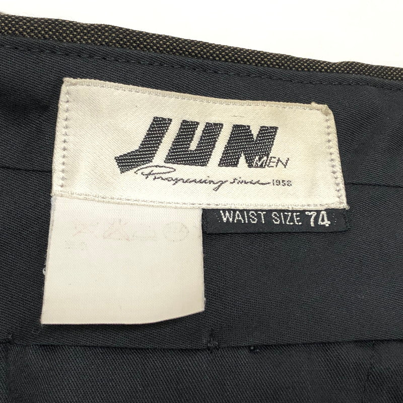【中古品】【メンズ】 JUN MEN ジュンメン CELINO MODEL SLACKS スラックス パンツ ボトムス 古着 ヴィンテージ 157-260430-rs-09-fur サイズ：74 カラー：オリーブ系 万代Net店