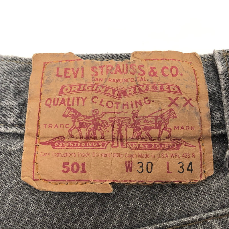【中古品】【メンズ】 LEVI'S リーバイス BLACK DENIM PANTS 501-0658 刻印653 ブラックデニムパンツ ストレート ボトムス 古着 ヴィンテージ 157-260501-rs-02-fur サイズ：W30 L34 カラー：ブラックインディゴ系 万代Net店