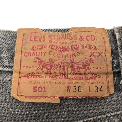 【中古品】【メンズ】 LEVI'S リーバイス BLACK DENIM PANTS 501-0658 刻印653 ブラックデニムパンツ ストレート ボトムス 古着 ヴィンテージ 157-260501-rs-02-fur サイズ：W30 L34 カラー：ブラックインディゴ系 万代Net店